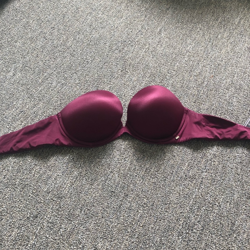 Victoria’s Secret Maroon Strapless Bra 32D